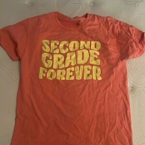 Second Grade Forever women’s pink and yellow shirt